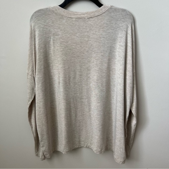 CAbi Aztec Print Silk Scarf Handkerchief Top Long Sleeve V-Neck Loose Fit Boho M - Picture 7 of 10